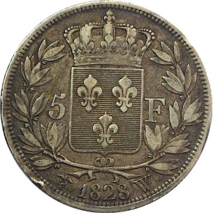 5 Francs CHARLES X 1828 LILLE 2
