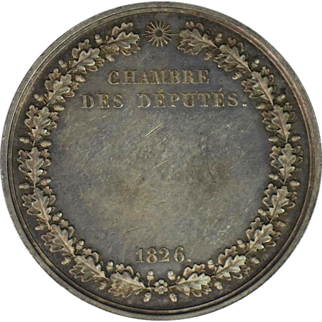 Médaille, CHAMBRE DES DÉPUTÉS, 1826, CHARLES X ROI DE FRANCE ET DE NAVARRE