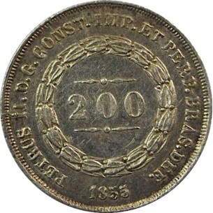 200 Reis Pierre II BRÉSIL 1855