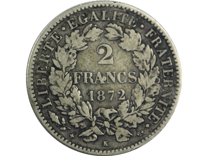 2 Francs CÉRÈS 1872 Bordeaux