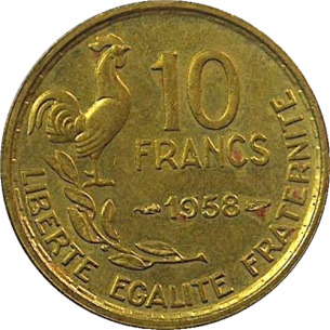 10 Francs Guiraud 1958