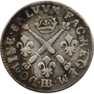 5 Sols Louis XIV 1704 Strasbourg Le grand Le roi soleil aux insignes 2