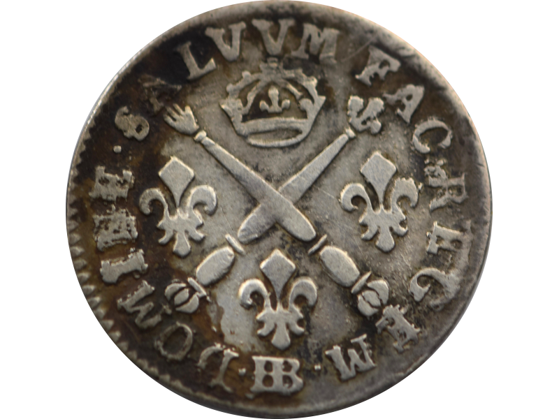 5 Sols Louis XIV 1704 Strasbourg Le grand Le roi soleil aux insignes