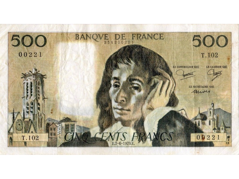 500 Francs PASCAL 1979 - Alphabet T.102/00221