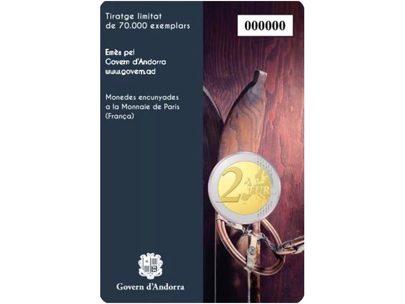 2 Euros ANDORRE 2024,100 ans du Ski
