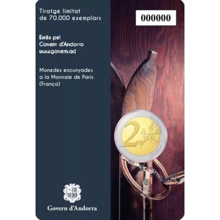 2 Euros ANDORRE 2024,100 ans du Ski