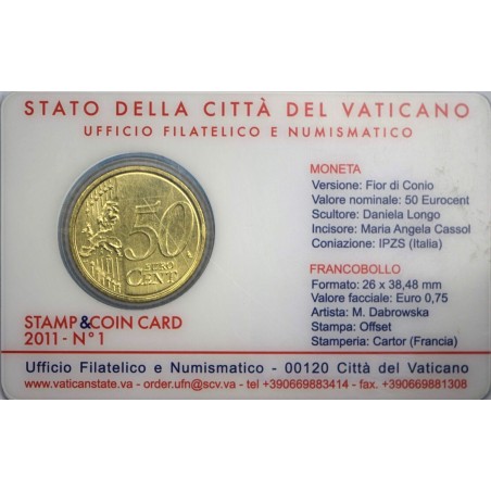 50 Centimes  VATICAN 2011 N°1 - Pape François