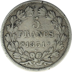 5 Francs LOUIS PHILLIPPE I  1831- MARSEILLE 2