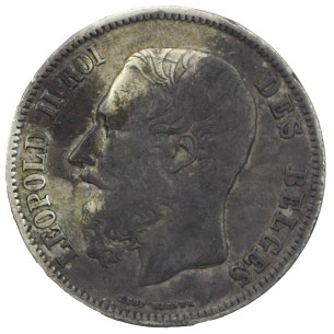 5 Francs BELGIQUE LÉOPOLD II 1869