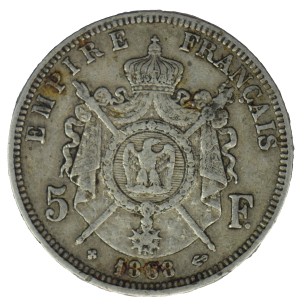 5 Francs NAPOLEON III 1868 Strasbourg 2