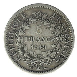 5 Francs HERCULE 1849 Paris 2