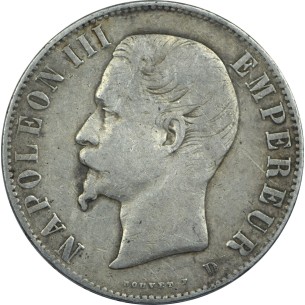 5 Francs NAPOLÉON III, tête nue 1855 Lyon