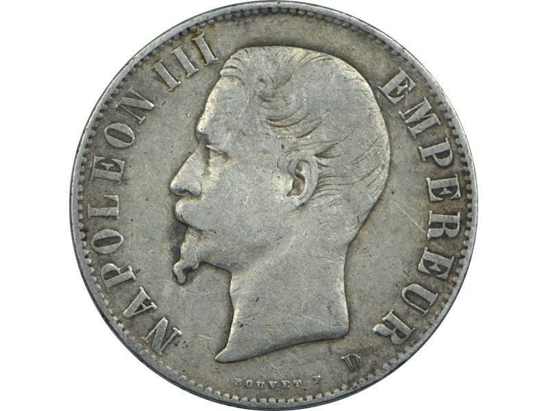5 Francs NAPOLÉON III, tête nue 1855 Lyon