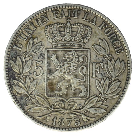 5 Francs BELGIQUE LÉOPOLD II 1873