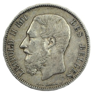 5 Francs BELGIQUE LÉOPOLD II 1873