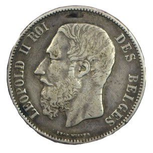 5 Francs BELGIQUE LÉOPOLD II 1870