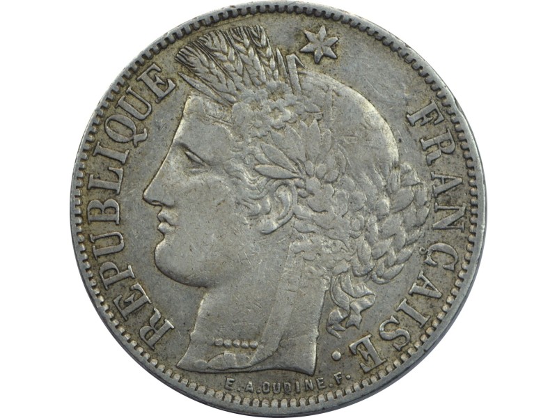 5 Francs CÉRÈS 1870 BORDEAUX