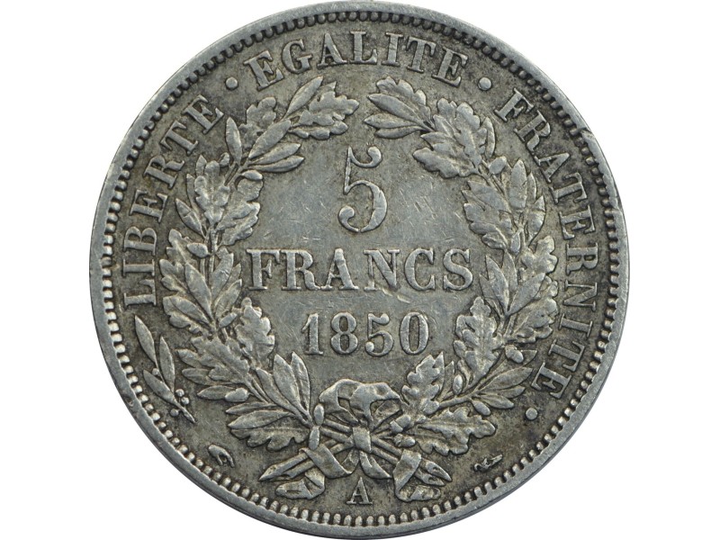5 Francs CÉRÈS 1850 PARIS