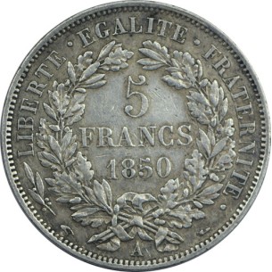 5 Francs CÉRÈS 1850 PARIS 2