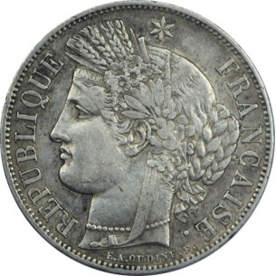 5 Francs CÉRÈS 1850 PARIS