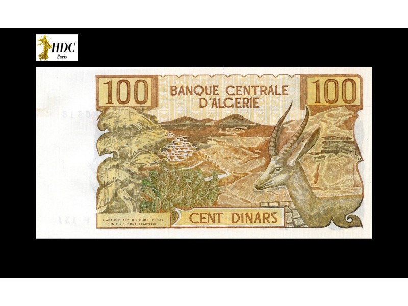 100 Dinars Algérie 1970 P.128b