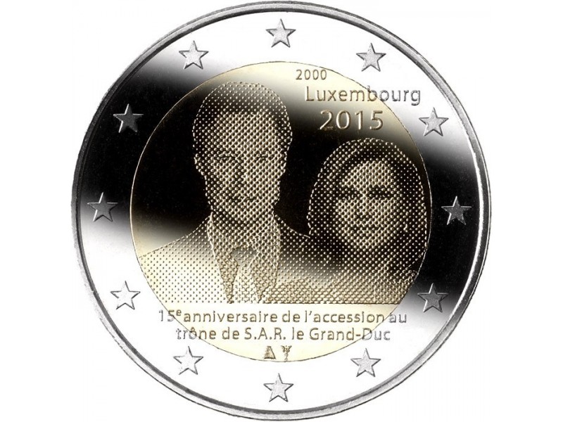 2 Euros com Luxembourg 2015-trône du Grand-Duc Henri