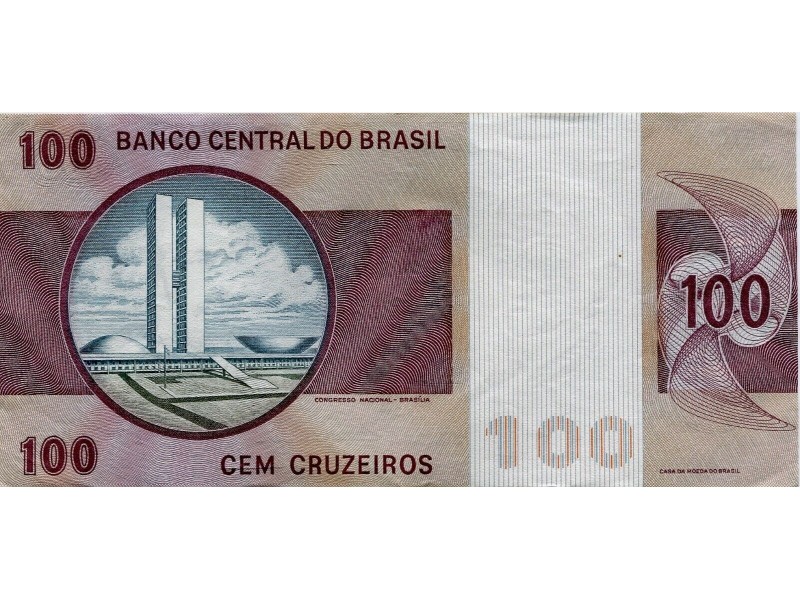 Brésil -billet 100 Cruzeiros P-195Aa (1974) NEUF