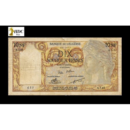 10 Nouveaux francs Algérie 1959 P.119a