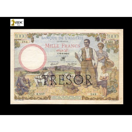 1000 Francs Algérie 1942 P.112a