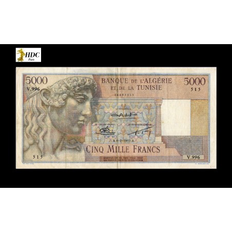 5000 Francs Algérie 1952 P.109b