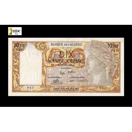 10 Nouveaux Francs ALGÉRIE 1960 P.119a