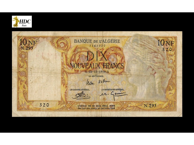 10 Nouveaux Francs ALGÉRIE 1959 P.119a