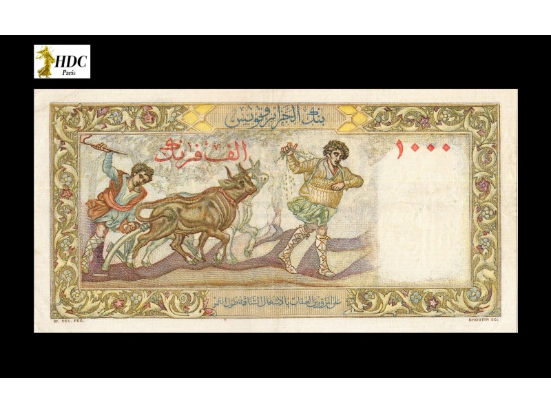 1000 FRANCS ALGÉRIE 1954 P.104