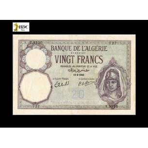 20 Francs ALGÉRIE 1941 P.78c