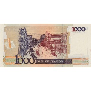 Billet Brésil 1 Cruzado Novo sur 1000 Cruzados 1989 P-216 2