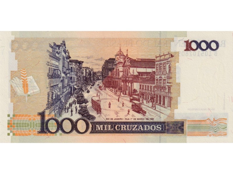 Billet Brésil 1 Cruzado Novo sur 1000 Cruzados 1989 P-216