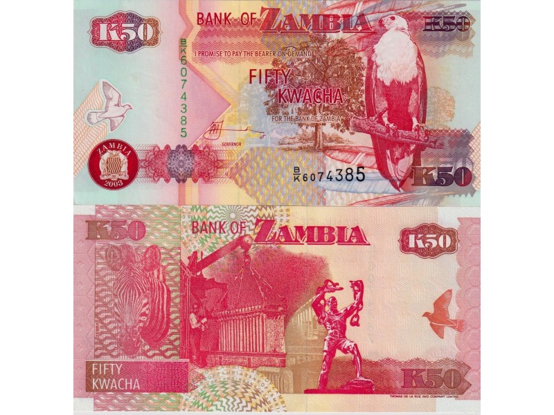 ZAMBIE Billet 50 Kwacha 1992 NEUF P-37a