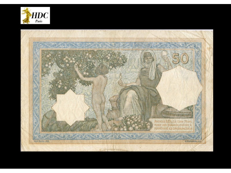 50 Francs ALGÉRIE 1937 P.80a