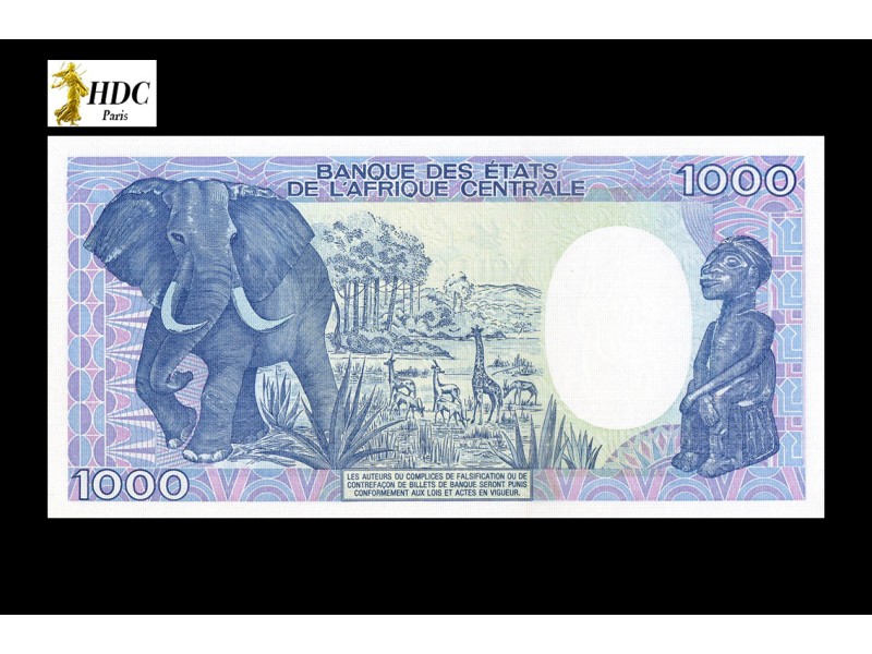 1000 Francs GABON 1987 P.10a