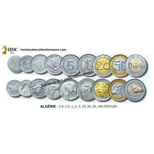 ALGÉRIE Série complète de 9 Pièces UNC