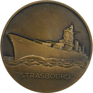Médaille Navire de Guerre  LE STRASBOURG  Par G. GUIRAUD 2
