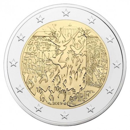 FRANCE pièce 2 euros 2019- mur de Berlin