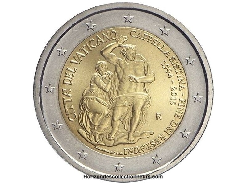 2 Euros VATICAN 2019 Chapelle Sixtine 2007 à 2025