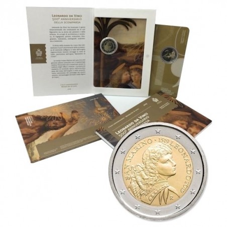 SAINT-MARIN  pièce 2 euros 2019 BU- 500ème anniversaire de la mort de Léonard de Vinci.