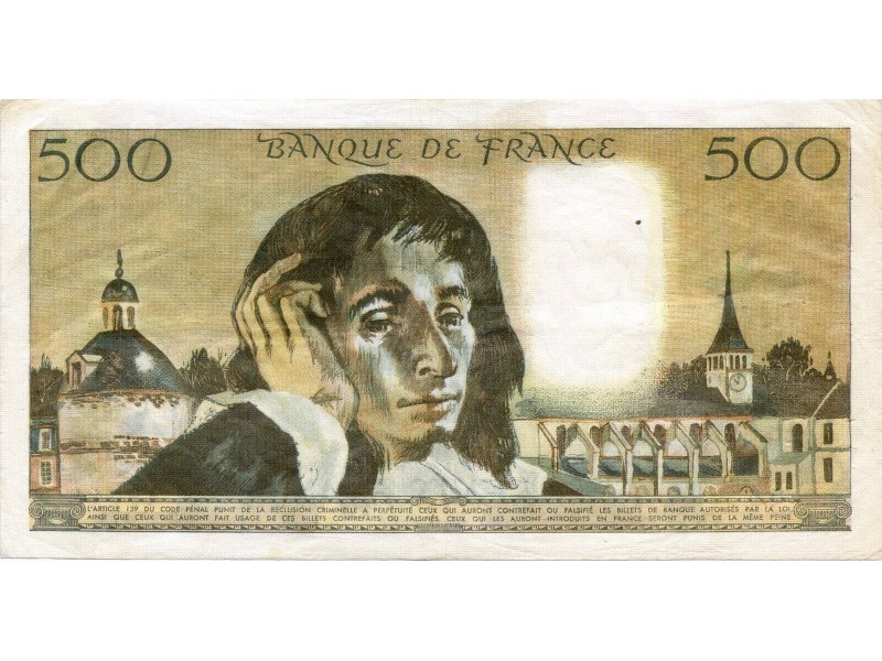 500 FRANCS PASCAL 1968 - Alphabet Q.6/49544
