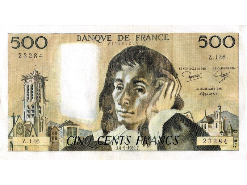 500 Francs PASCAL 1980 F.71.22 - Alphabet Z.126...