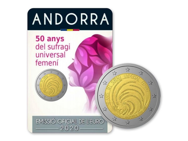 2 Euro ANDORRE 2020 -50 Ans du Suffrage Universel féminin