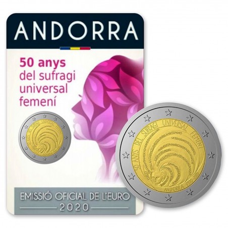 2 Euro ANDORRE 2020 -50 Ans du Suffrage Universel féminin