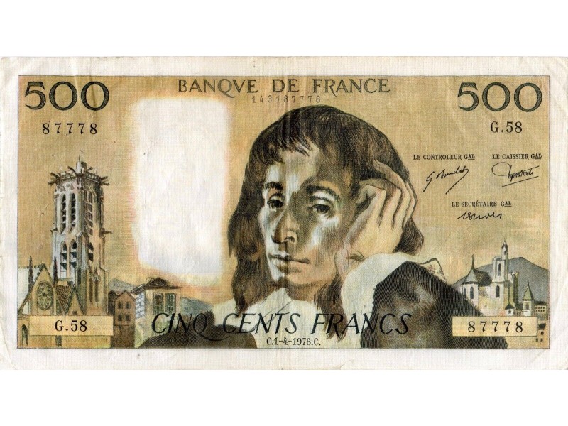 500 Francs PASCAL 1976 F.71.14 - Alphabet G .58/87778