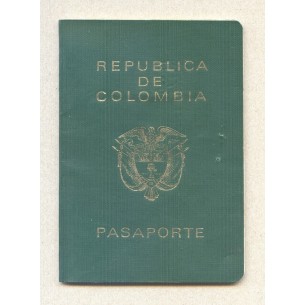 Ancien Passeport REPUBLIQUE COLOMBIE Homme Année 1970